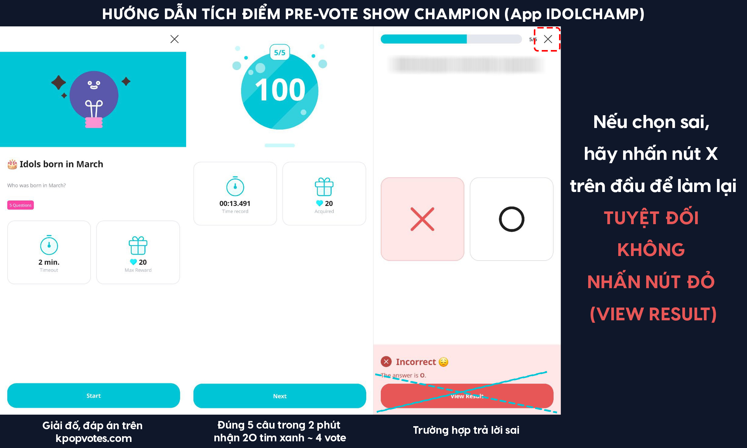 Tích điểm vote IDOLCHAMP