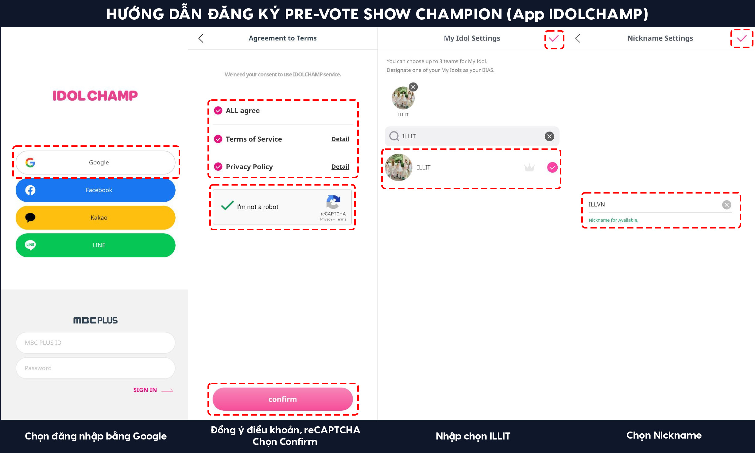 Đăng ký tài khoản IDOLCHAMP