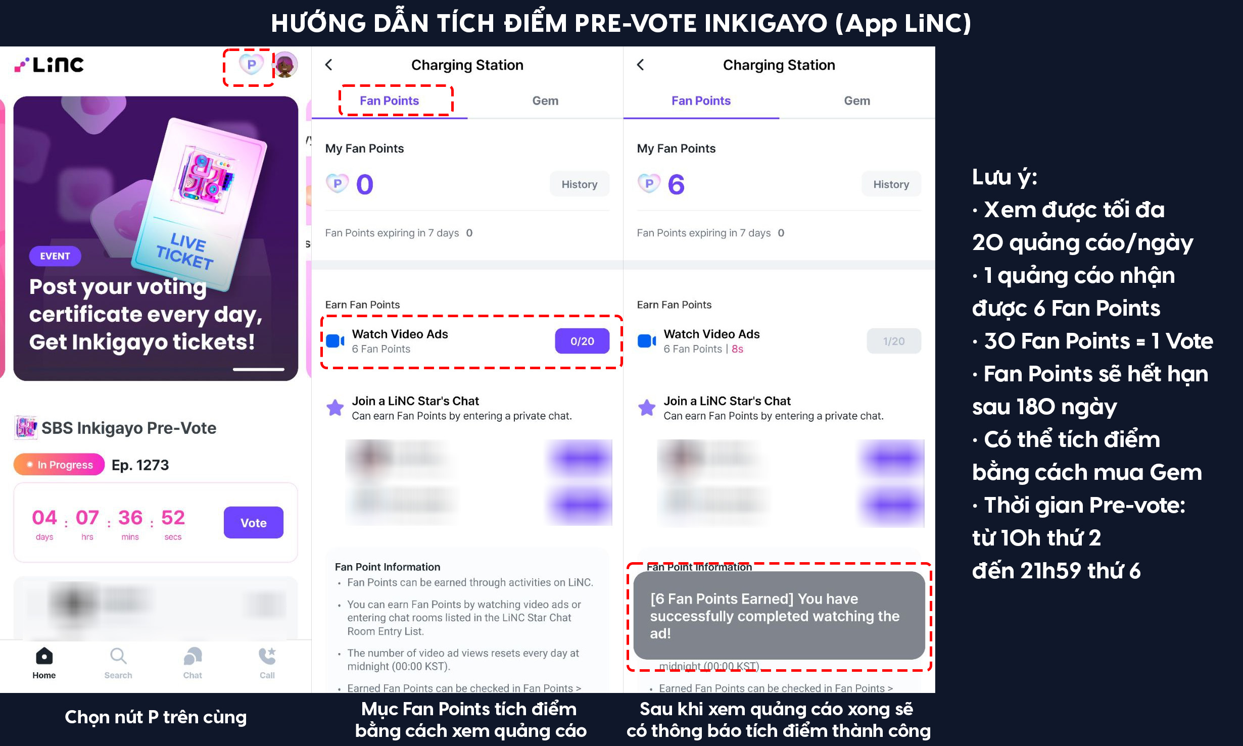 Tích điểm vote LiNC